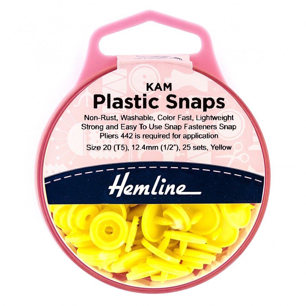 Hemline Yellow Kam Plastic Snaps