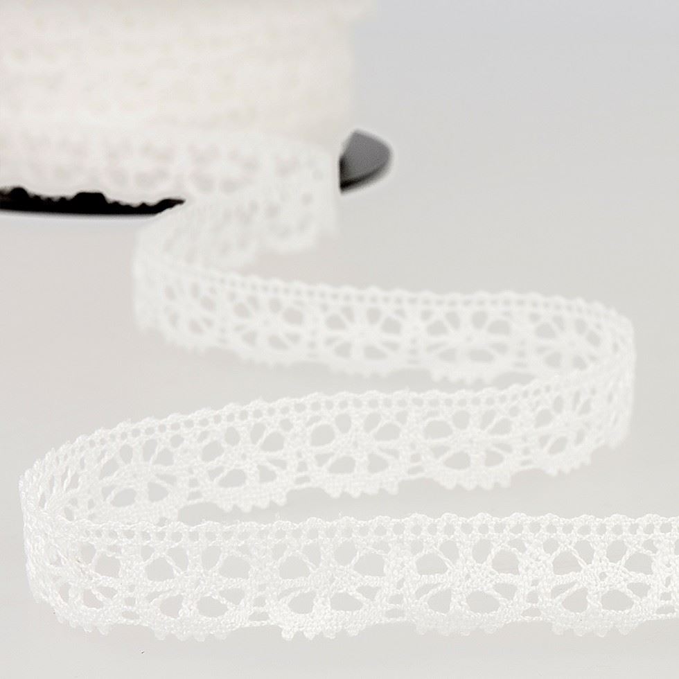 Stephanoise Cotton Lace Trim White
 