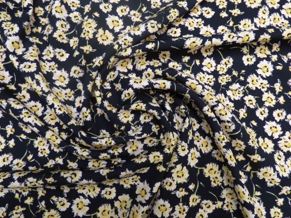Lady Mcelroy Navy Lena Crepe Fabric