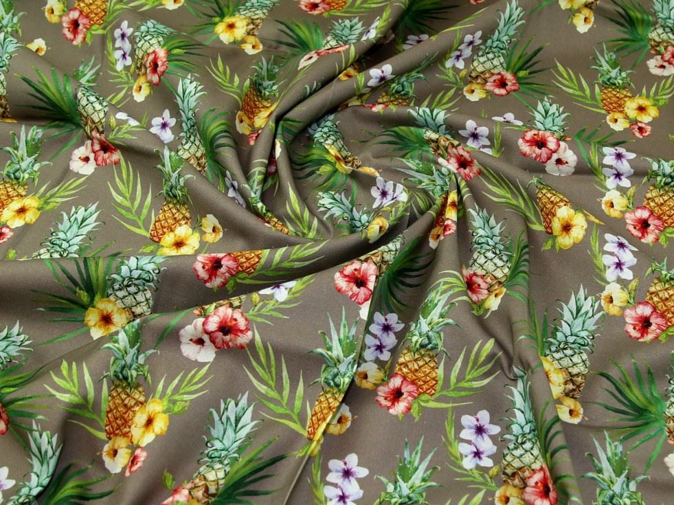 John Louden Taupe Cotton Canvas Fabric