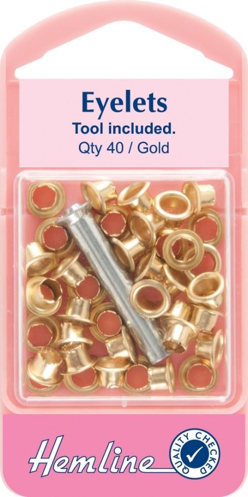 Hemline Gold Metal Eyelets Kit