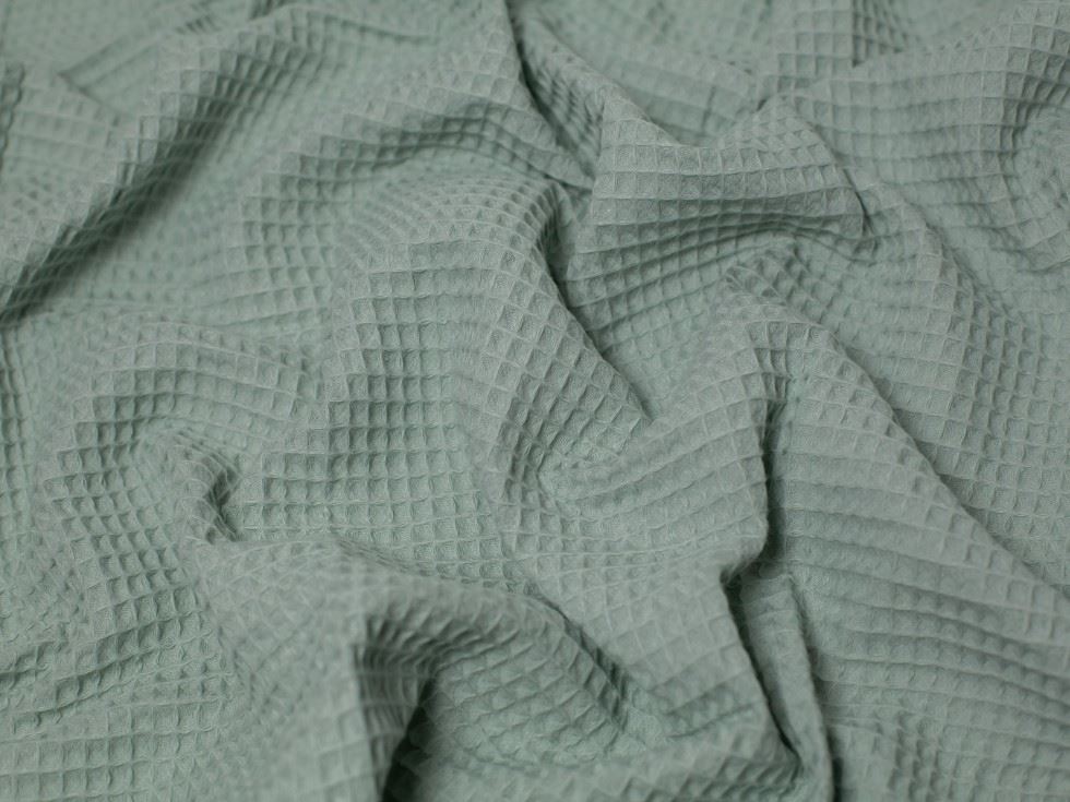 Minerva Core Range Pastel Green Medium Cotton Waffle Fabric