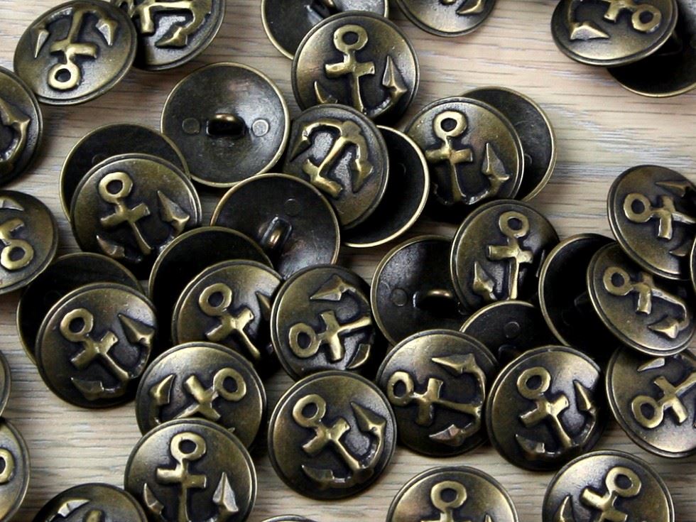 Trimits Bronze Metal Anchor Buttons (Value Pack)