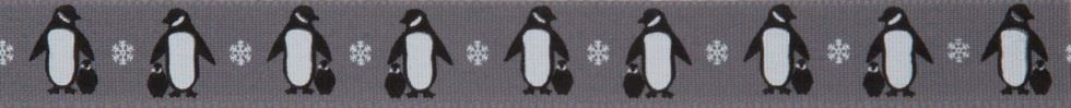 Berisfords Penguins Ribbon Smoked Grey