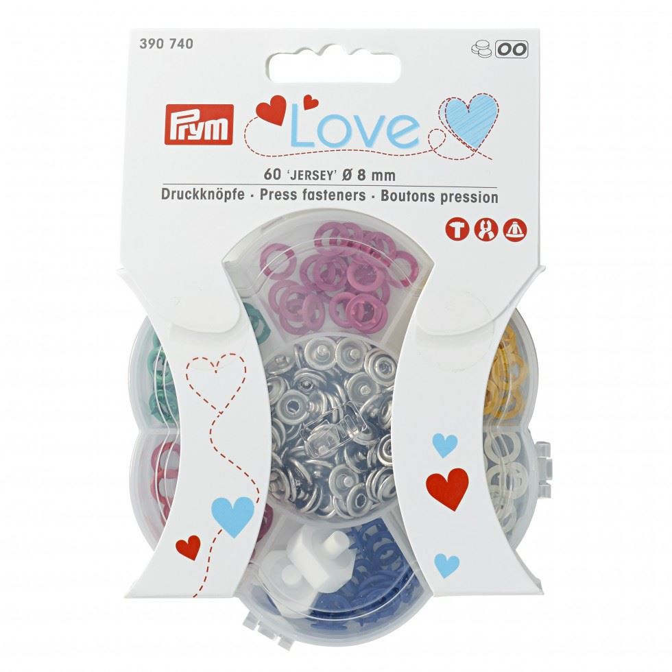 Prym Love Jersey Ring Snaps Press Fasteners Assorted Colours
 