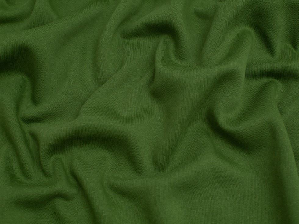 Minerva Core Range Khaki Polycotton Fleece Back Sweatshirt Stretch Knit Fabric
