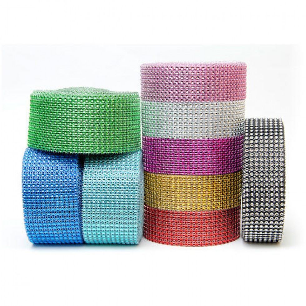 12 Row Diamante Mesh Trim Royal Blue
