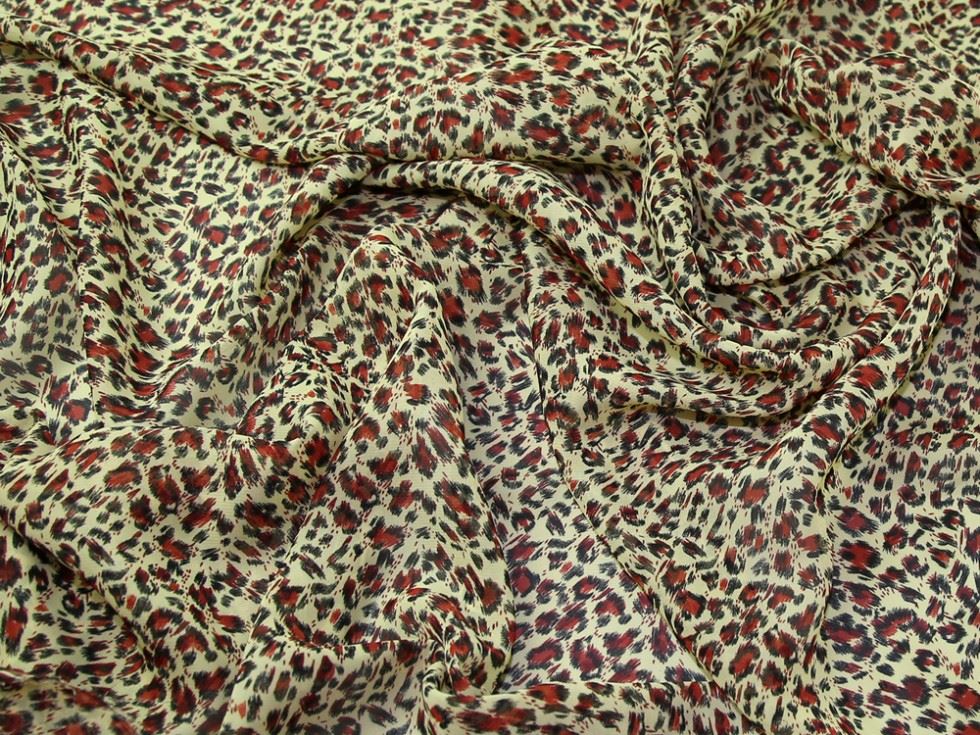 Brick Red Deadstock Sheer Chiffon Fabric