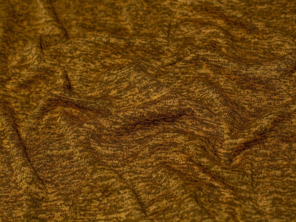 Minerva Core Range Ochre Melange Fleece Back Sweatshirt Stretch Knit Fabric
