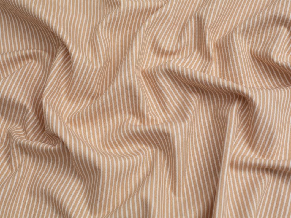 Stretch Woven Yarn Dyed Stripe Denim Fabric Beige