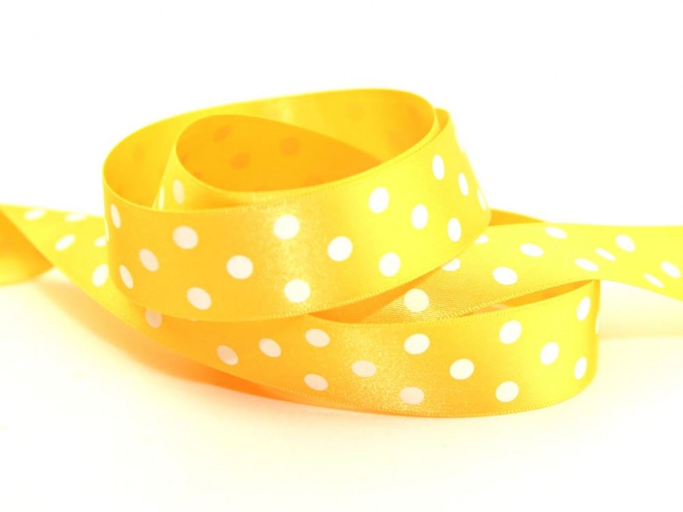 Berisfords 37 Gold Polka Dot Ribbon (Value Roll)