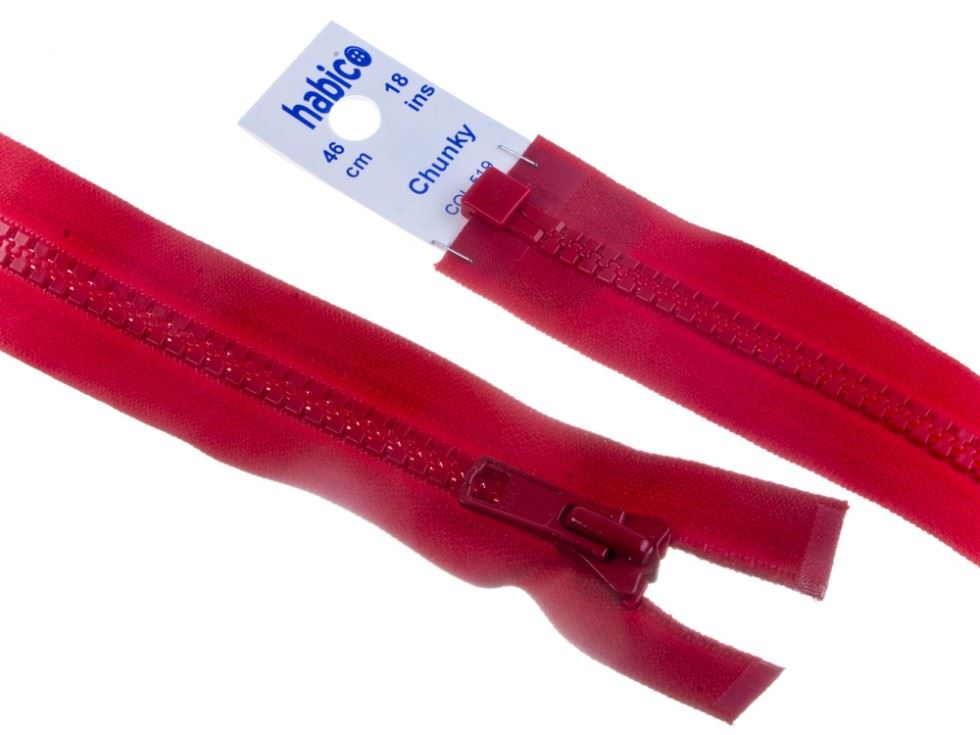 Ykk Red Vislon Chunky Open End Zips