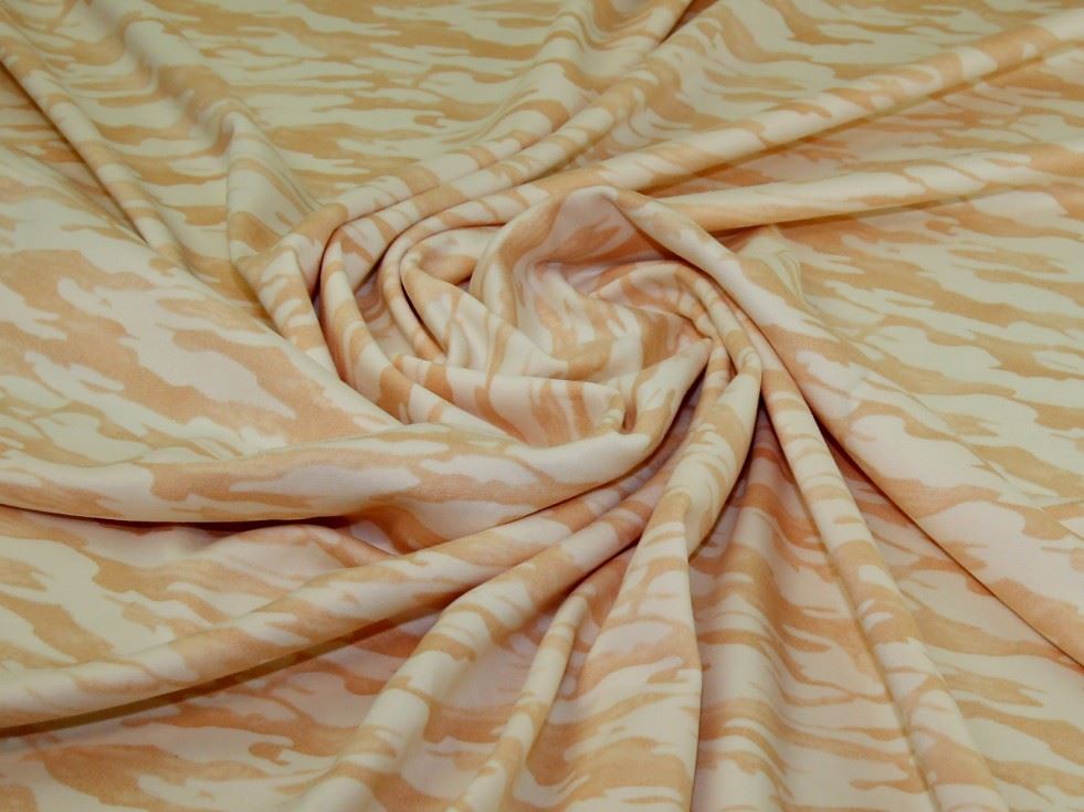 Peach Deadstock Fur Back Sweatshirt Stretch Knit Fabric