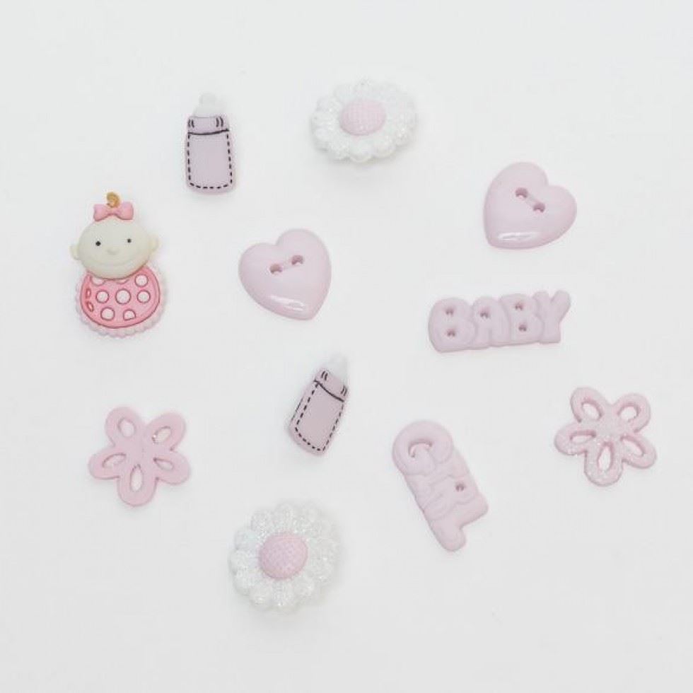 Dress It Up Women's Baby Girl Buttons
