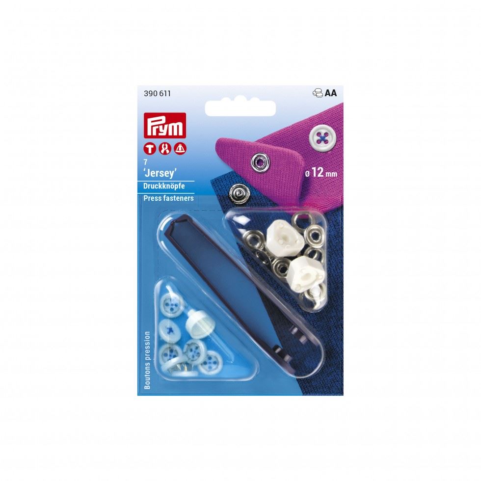 Prym Jersey Button Effect Snaps Press Fasteners Blue