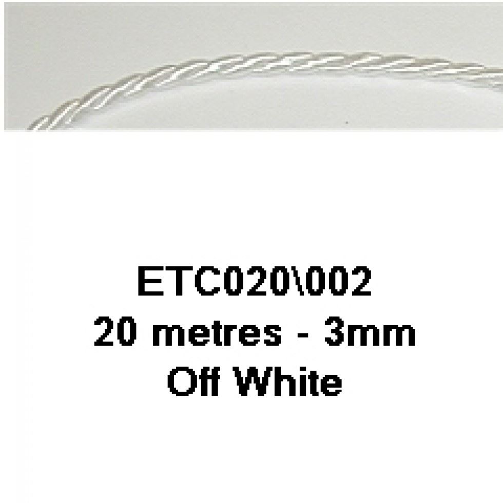 Essential Trimmings Off White Decorative Cord (Value Roll)