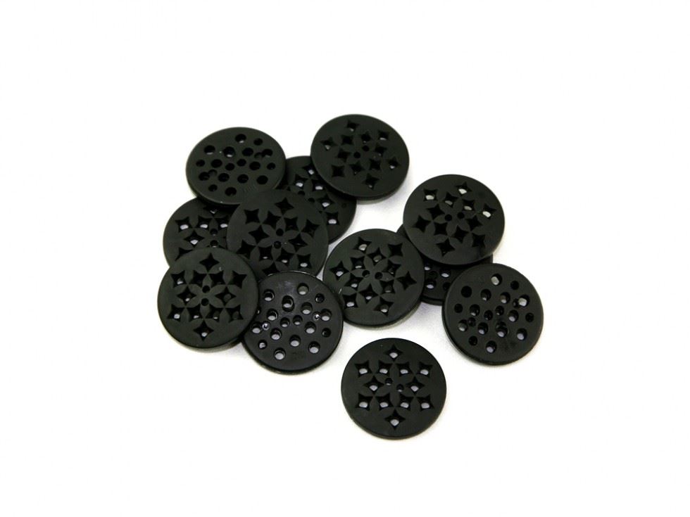 Dill Snowflake Etched Buttons (Value Pack) Black
 