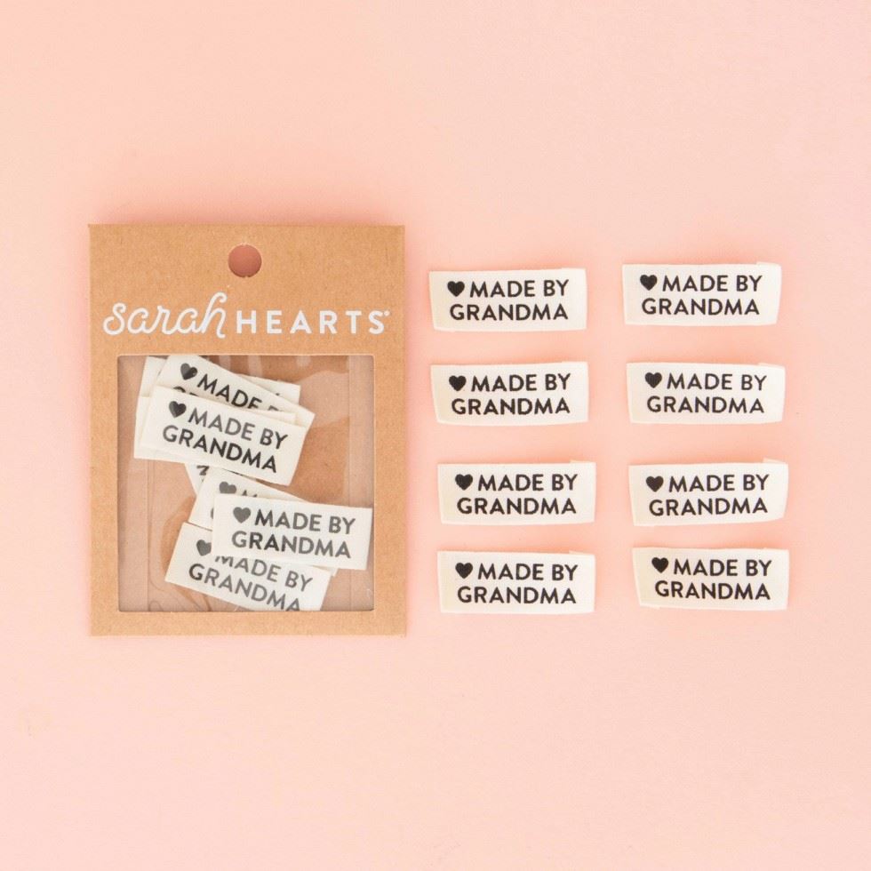 Sarah Hearts Made By Grandma Organic Cotton Woven Labels
 