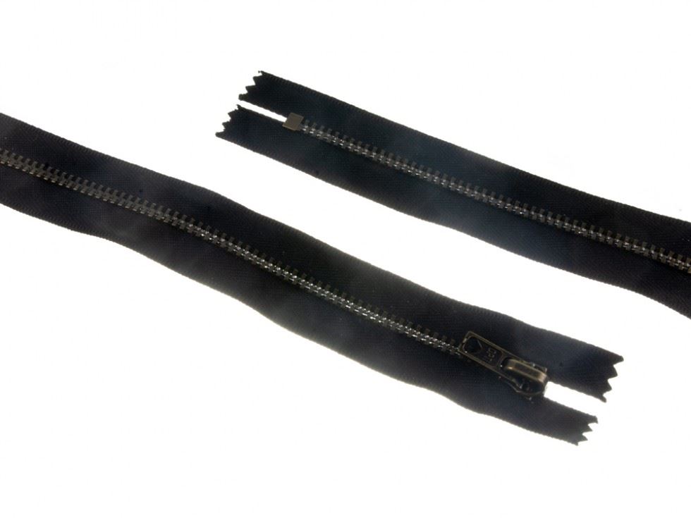 Opti Black Antique Metal Closed End Jean Zips