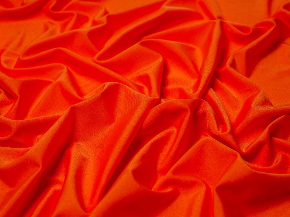 Minerva Core Range Fluorescent Orange Glossy Activewear Lycra Four Way Stretch Knit Fabric