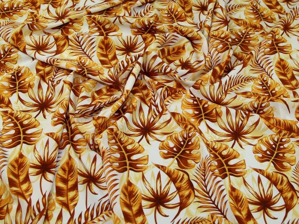 Rust Deadstock Stretch Woven Crepe Fabric