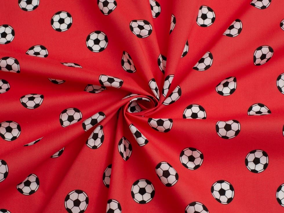 Printed Polycotton Fabric Red
 