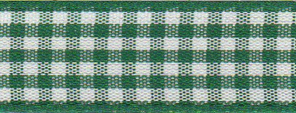 Berisfords 455 Hunter Green Gingham Ribbon (Value Roll)