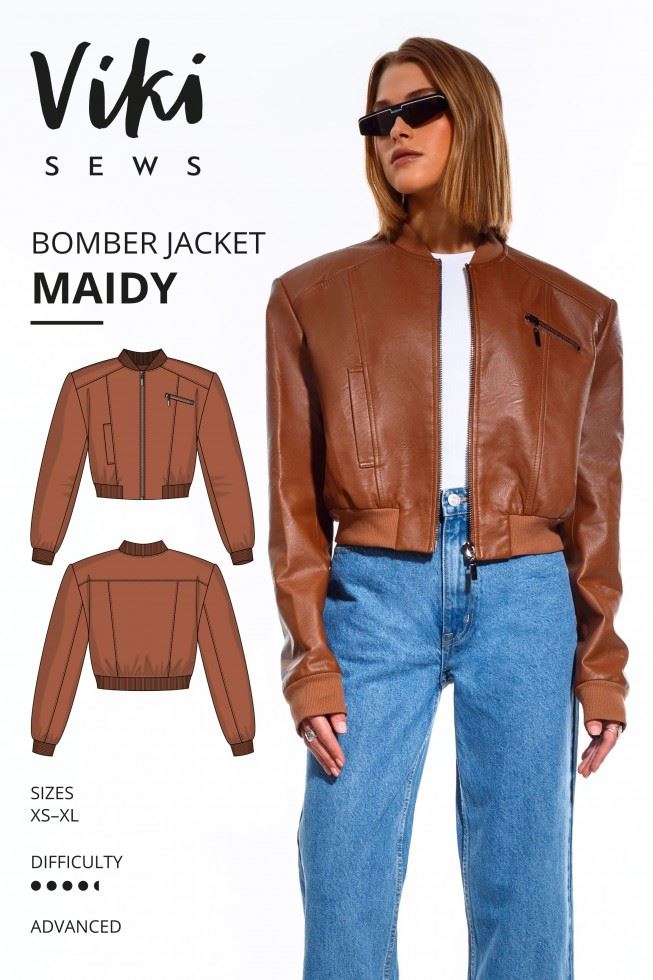 Vikisews Sewing Pattern Maidy Bomber Jacket
