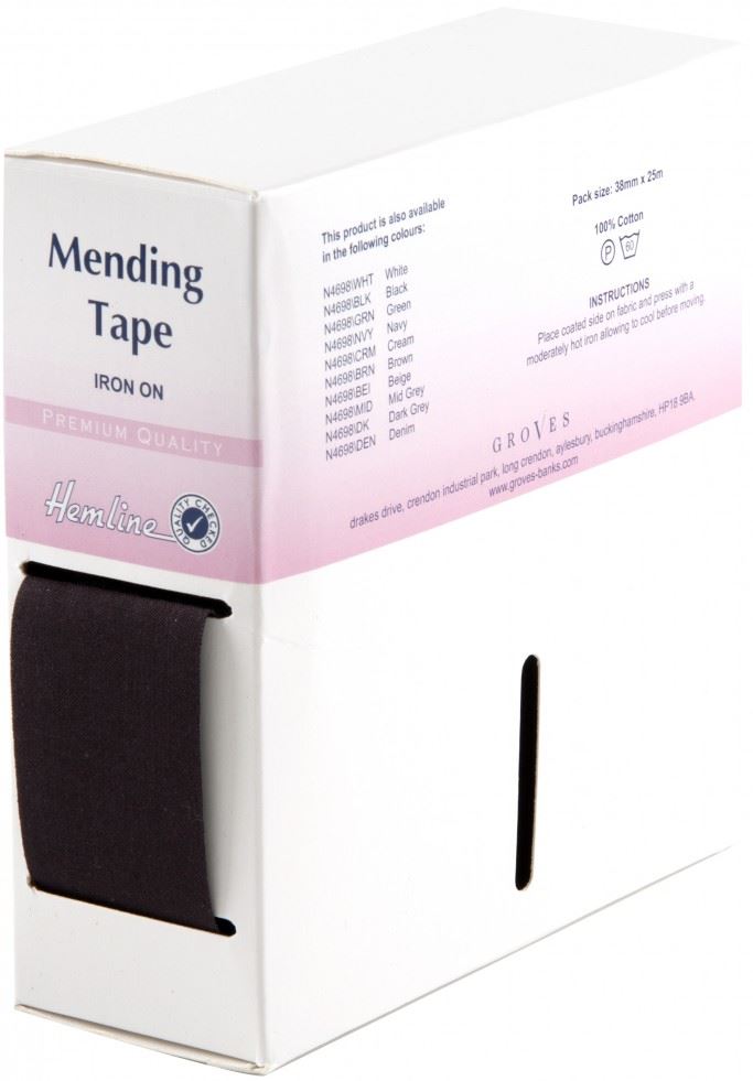 Hemline Black Repair Mending Tape