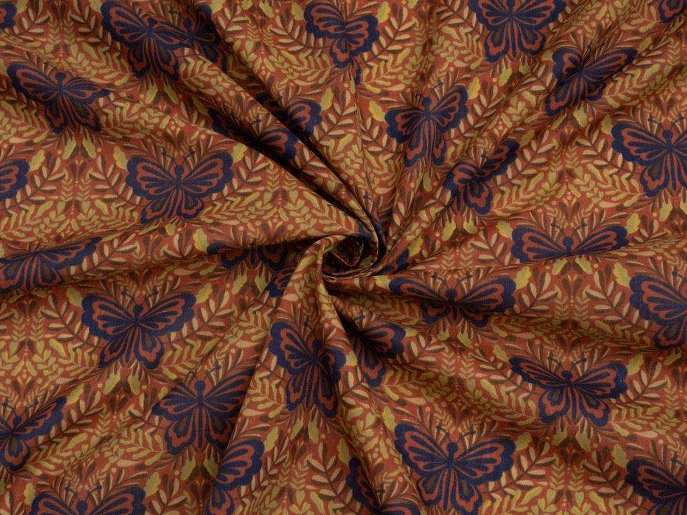 Rust Printed Polycotton Fabric