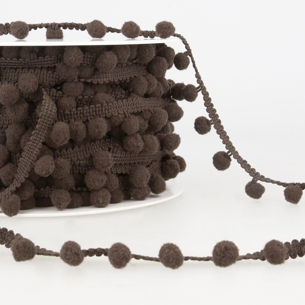 Stephanoise Pom Pom Trim Brown