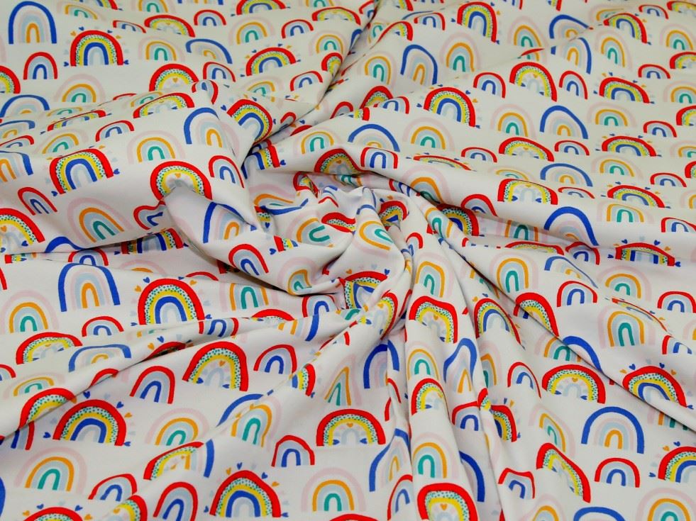 White Deadstock Cotton Jersey Stretch Knit Fabric