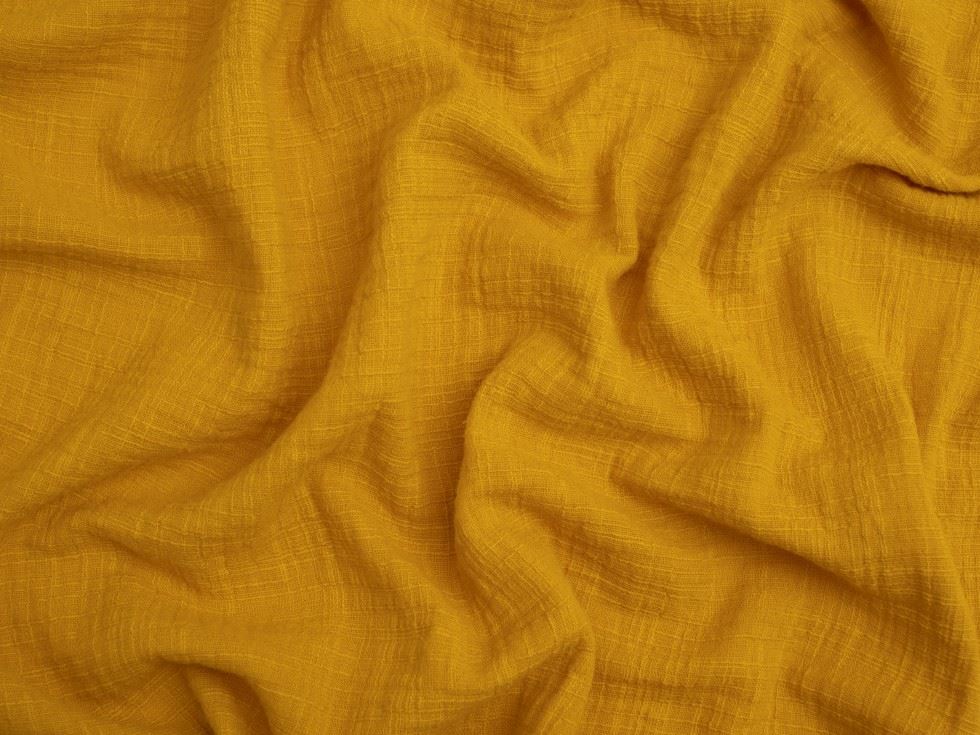 Minerva Core Range Slub Cotton Double Gauze Fabric Ochre