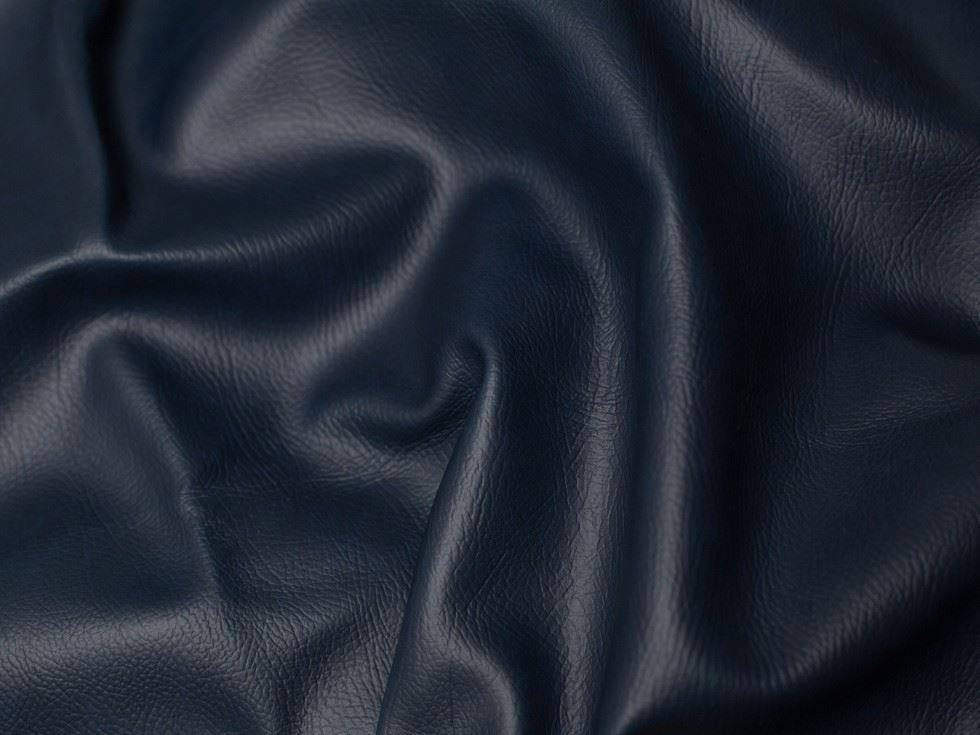Minerva Core Range Heavy Fire Retardant Faux Leather Fabric Navy Blue
 