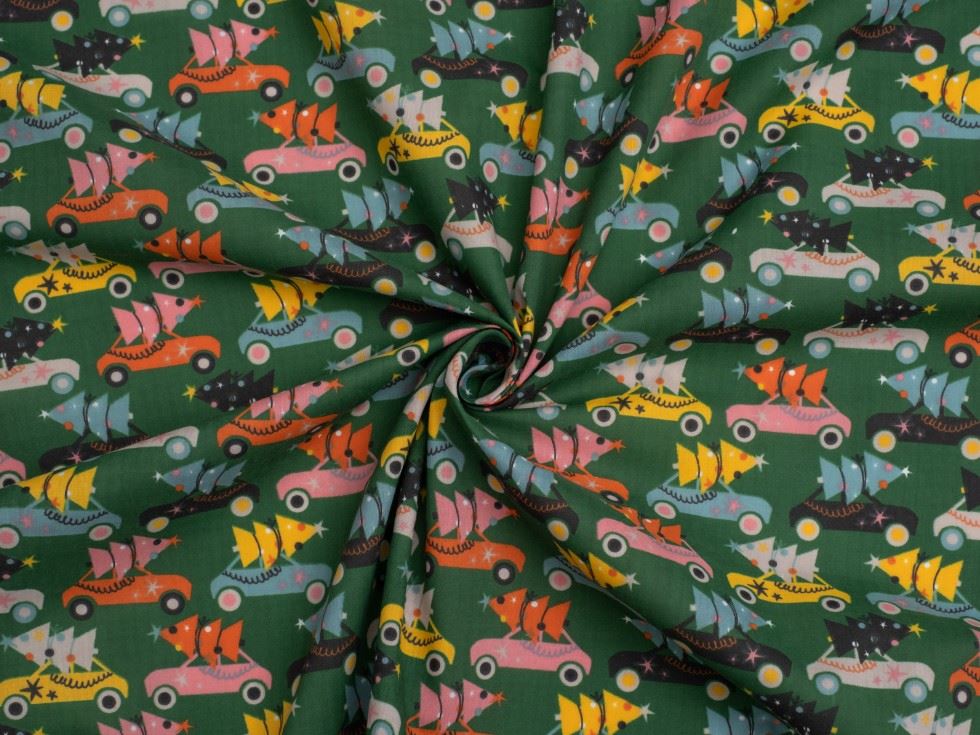 Green Printed Polycotton Fabric