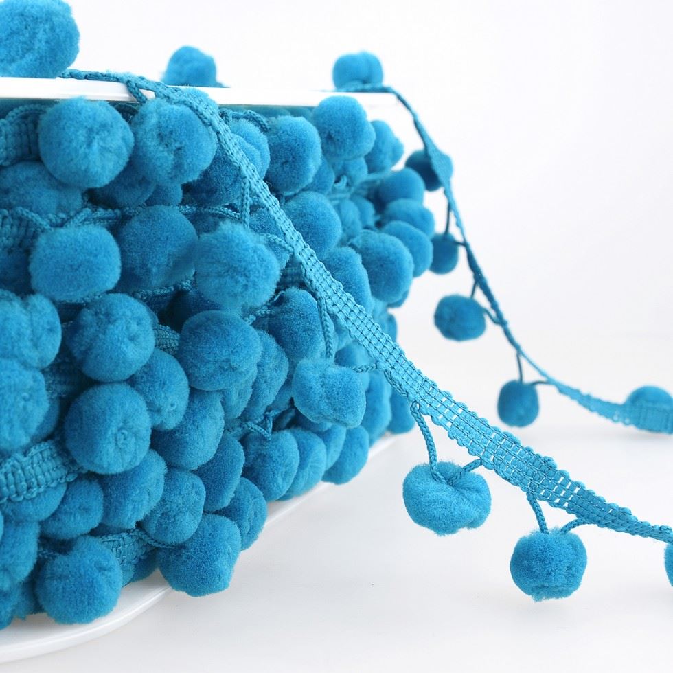 Stephanoise Pom Pom Trim Turquoise