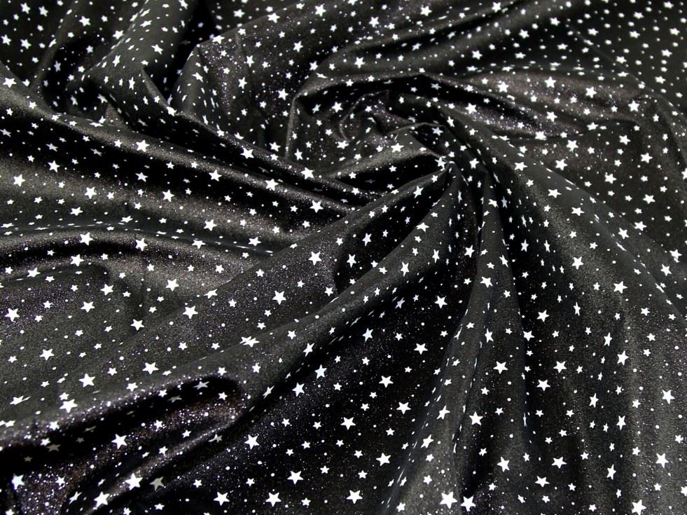 Black Deadstock Glitter Faux Leather Fabric