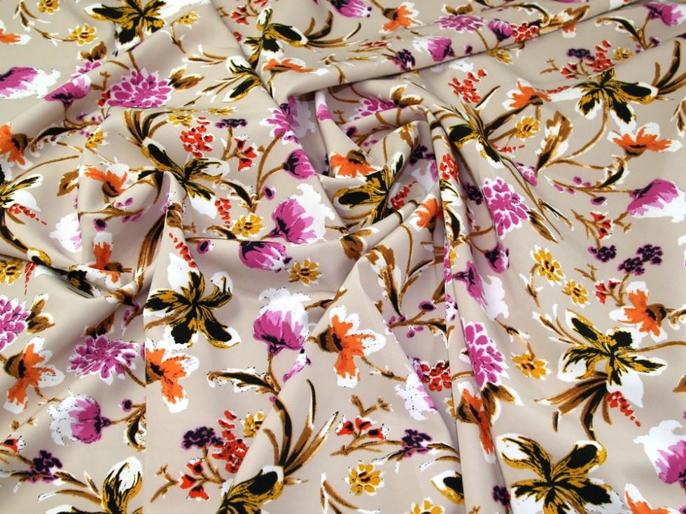 Cream Deadstock Stretch Woven Suiting Fabric