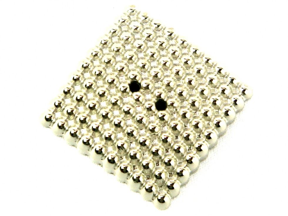 Dill Silver Square Metal Buttons (Value Pack)