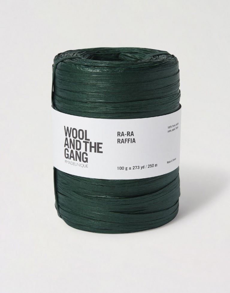 Wool and the Gang Ra-Ra Raffia Yarn Bottle Green