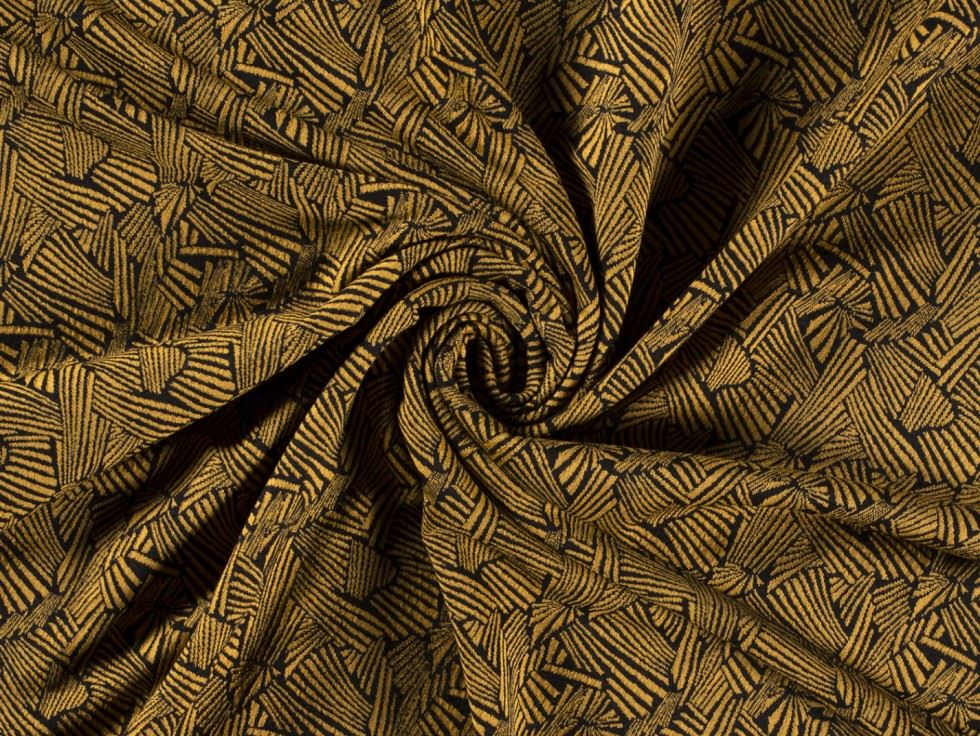 Jacquard Textured Stretch Knit Fabric Ochre
 