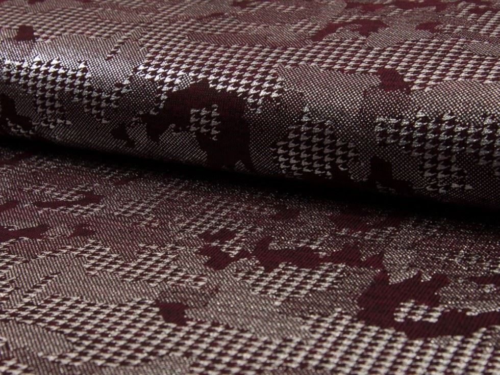 Deadstock Metallic ITY Silky Stretch Knit Fabric Bordeaux
 