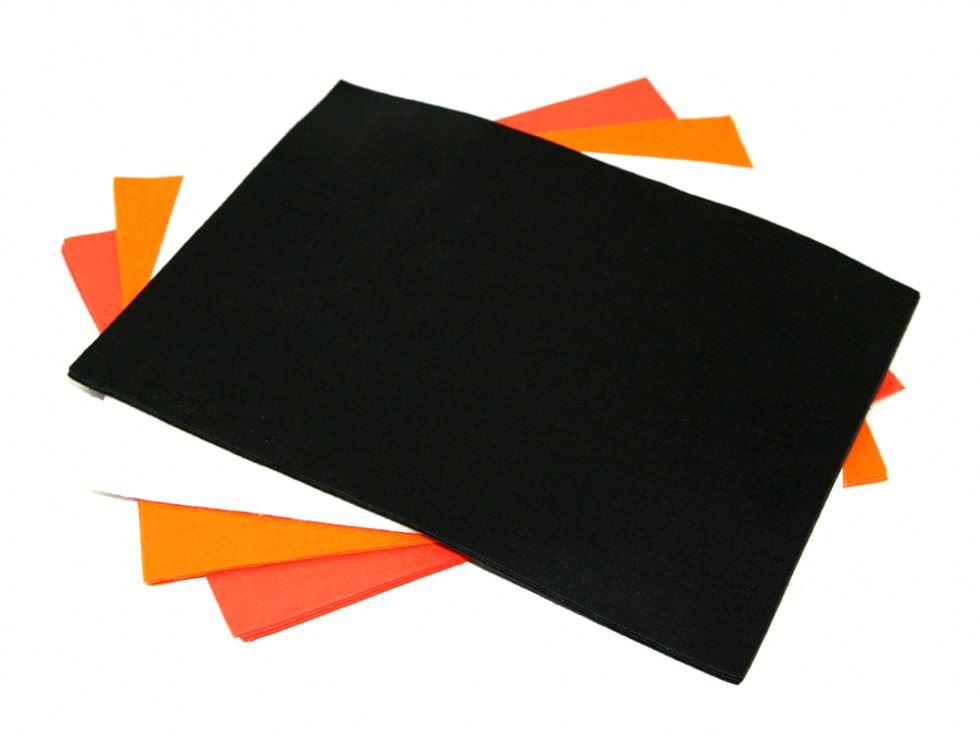 Acrylic Felt Fabric Packs Blacks Whites Oranges