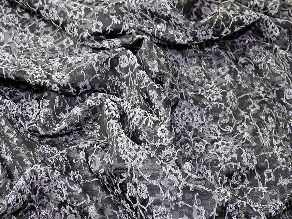 Silver Deadstock Woven Brocade Fabric