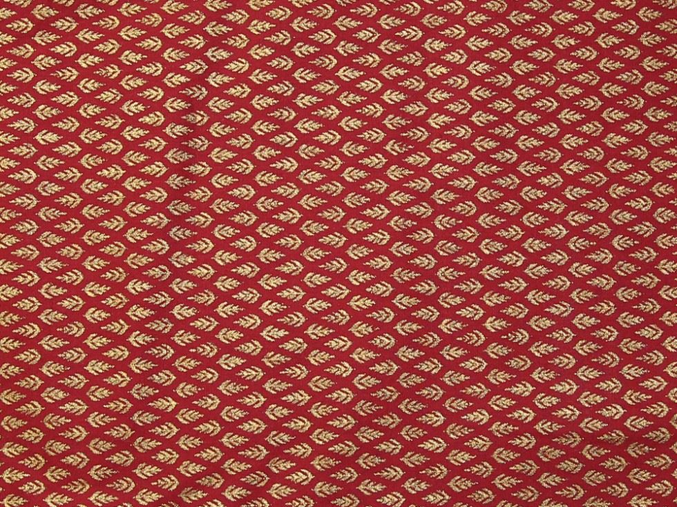 Metallic 100% Cotton Poplin Fabric Dark Red
 