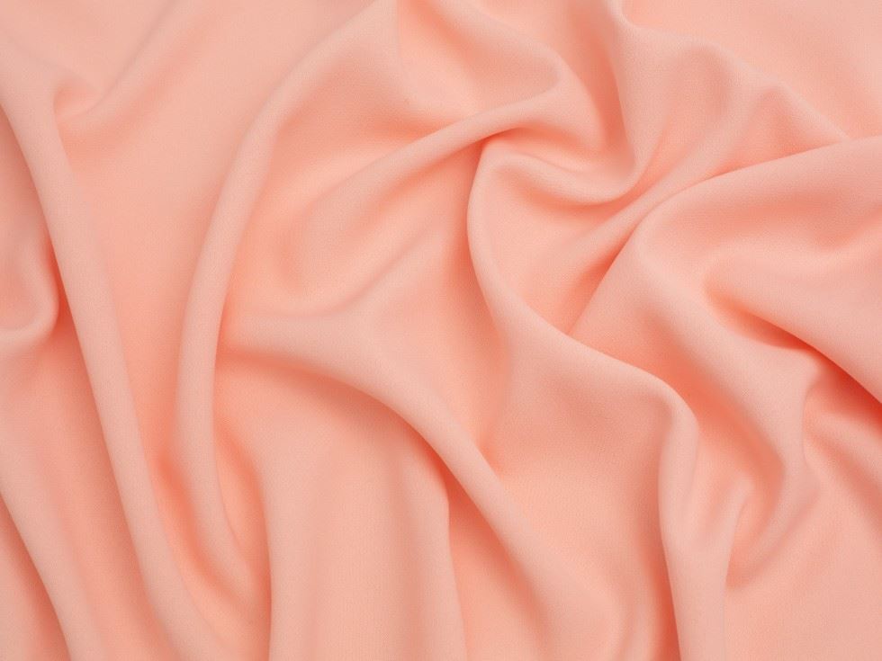 Minerva Core Range Prestige Polyester Crepe Fabric Pale Coral
 
