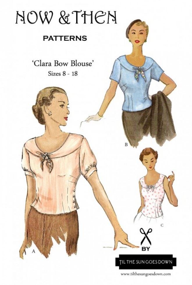 Now And Then Patterns Sewing Pattern The Clara Bow Blouse