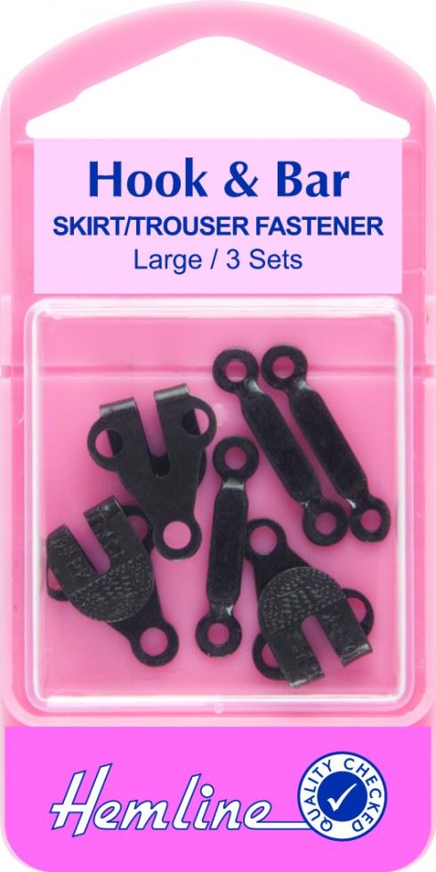 Hemline Black Hook & Bar Fasteners