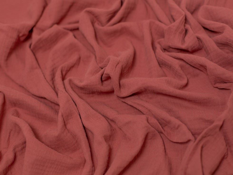 Minerva Core Range Rust Brown Cotton Double Gauze Fabric