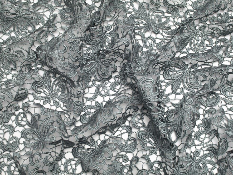 Minerva Core Range Grey Heavy Guipure Lace Fabric
